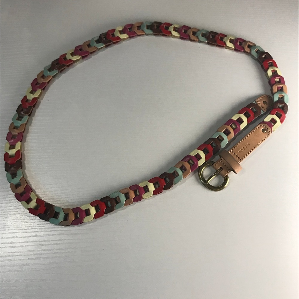 NWOT. Fossil Multi Colored Belt.  Size M